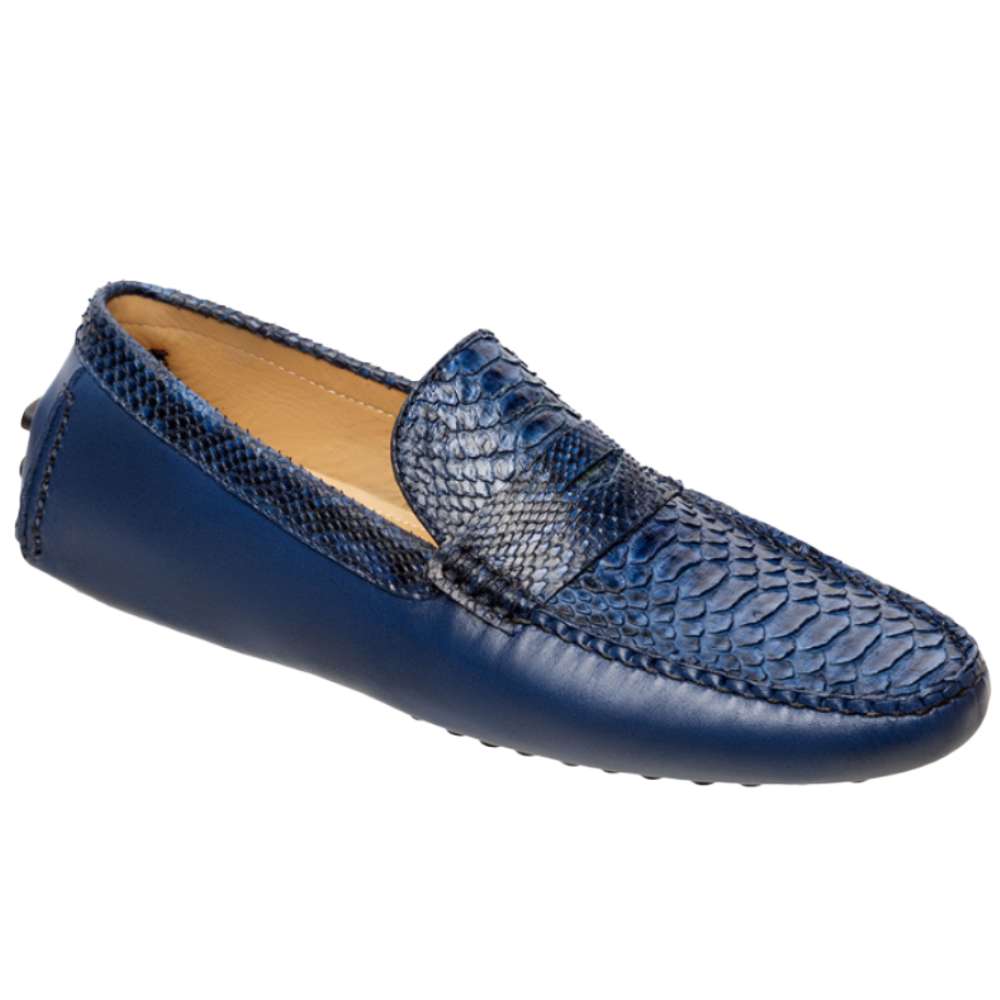 Mocasín Driver Pitón y Vacuno Azul Mocasín Driver Pitón y Vacuno Azul