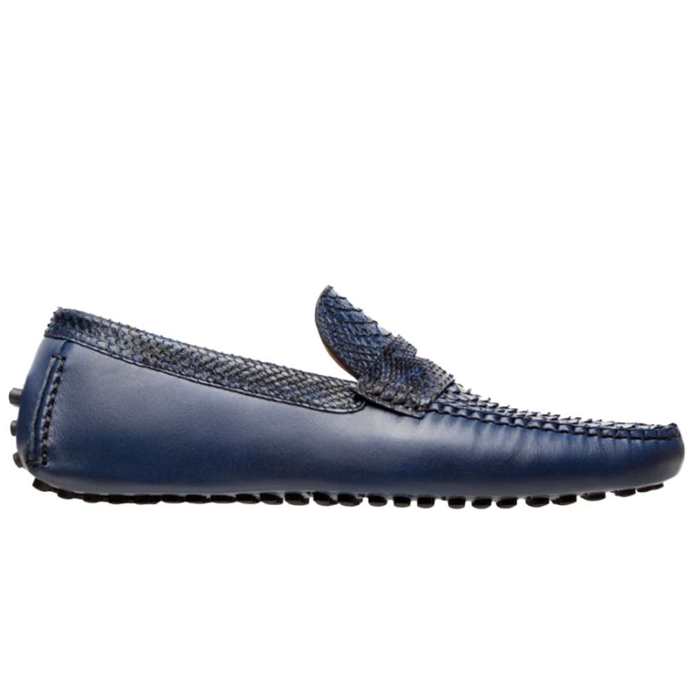 Mocasín Driver Pitón y Vacuno Azul Mocasín Driver Pitón y Vacuno Azul