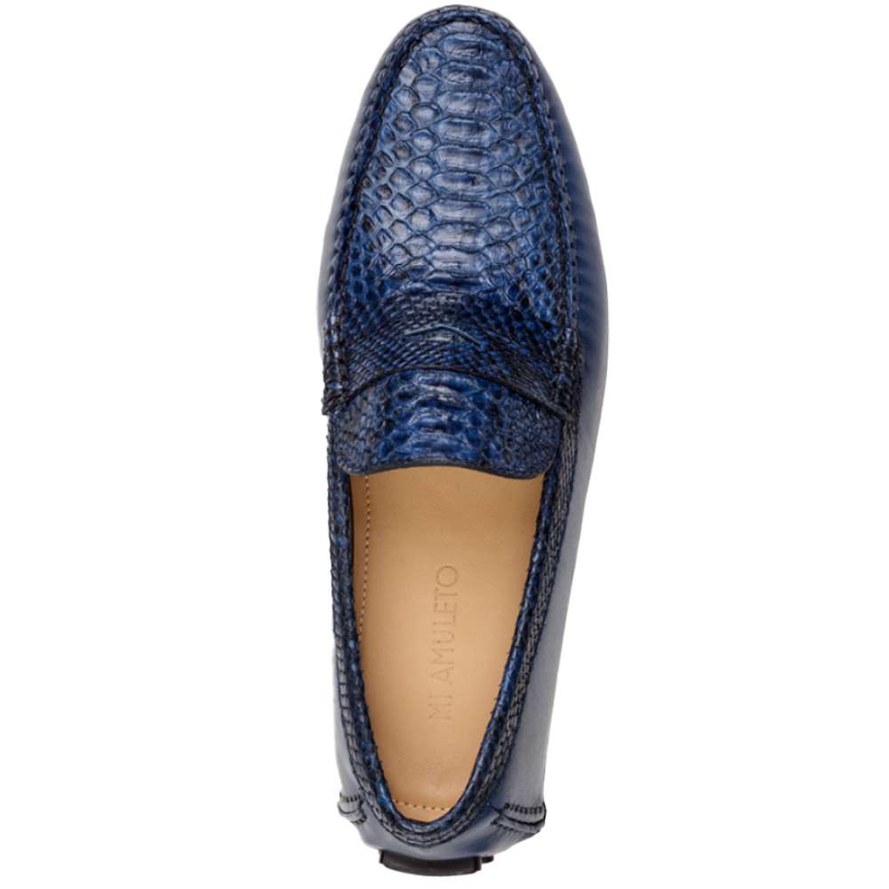 Mocasín Driver Pitón y Vacuno Azul Mocasín Driver Pitón y Vacuno Azul